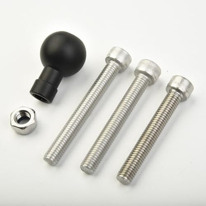 Motorcycle Handlebar Clamp Base with 1 Inch Ball for RAM Mounts B-367U, M8 Threaded Bolt Adapter, Aluminum Alloy GPS Bracket Holder for Top Clamp Phone