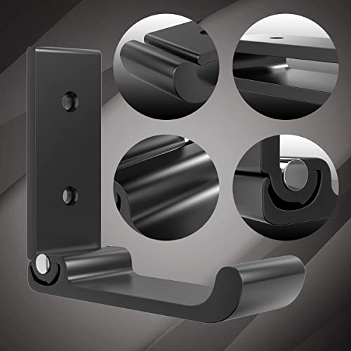 6Pcs 3'' Folding Coat Hooks Black Foldable Hooks Aluminum Alloy Wall Hooks Headphones Holder Wall Mounted with 12pcs Screws Set for Hanging Coats, Bags, Hat, Towel, Keys - color: Black