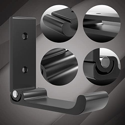 6Pcs 3'' Folding Coat Hooks Black Foldable Hooks Aluminum Alloy Wall Hooks Headphones Holder Wall Mounted with 12pcs Screws Set for Hanging Coats, Bags, Hat, Towel, Keys - color: Black