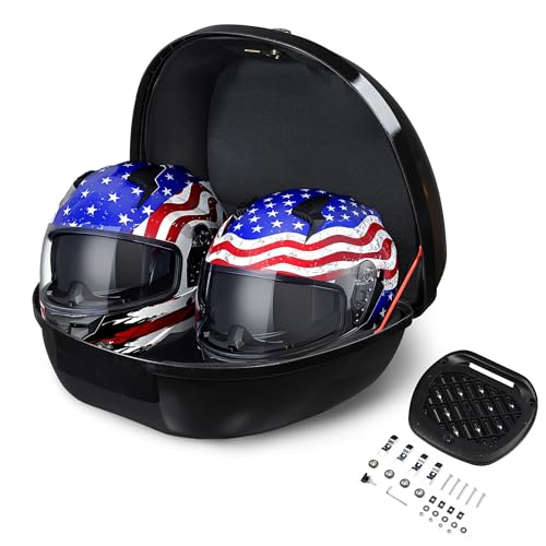 Yescom 50L Universal Motorcycle Tour Tail Box Scooter Trunk Storage w/Lock Case - size: 50L