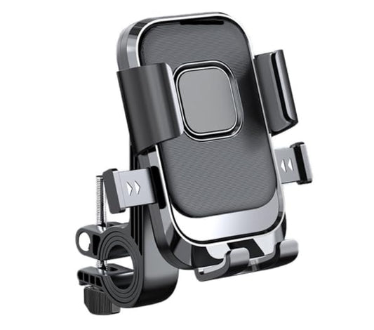 Cell Phone Stand Flexible Mobile Clip Mount Quickly Lock Bike Phone Holder Bicycle Motorcycle (Handlebar Black) - style: Handlebar Black