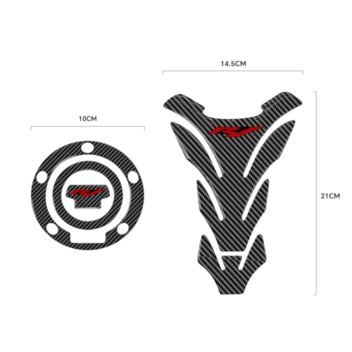 3D Motorcycle Tank Pad Gas Tank Protector Compatible with Yamaha YZF-R1 R1 Anti Slip Tank Pad Stickers Gas Oil Fuel Tank Pad Protectors,red - size: R1-2