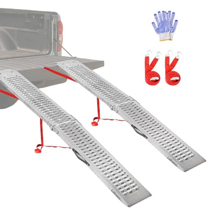 LIEKUMM 67" ATV Ramps 2-Pack, 1000 lbs Capacity Folding Loading Ramps 500 lbs Each, Heavy Duty Steel Truck Ramps for Pickup Trucks, Trailer, Lawn Mower - size: 67"L x 9"W（2PCS)