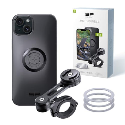 SP CONNECT Moto Bundle II | SPC+ | Compatible with iPhone 15 Plus | Motorcycle Phone Mount | Holder for Harley Davidson & More | Phone Mount for Motorcycle Handlebars | Cell Phone Holder - style: für iPhone 15 Plus