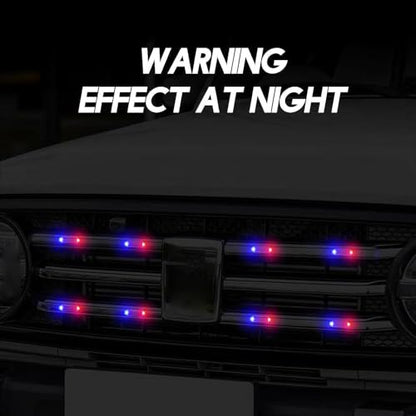 2Pack Solar Warning Lamp,WONFAST Waterproof Mini LED Solar Car Flashing Alarm Safety Lamp Bar Emergency Security Strobe Light for Bike Motorcycles SUV Truck Vehicle Night Driving (Red/Blue) - color: Red/Blue