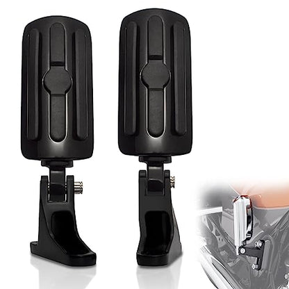 FOVPLUE Passenger Mini Footboard, Passenger Footpegs w/Mount Kit for Harley Touring 1993-2025 CVO Electra Glide Road Glide Road King Street Glide Ultra Classic Ultra Limited Revival FLH, Gloss Black#2 - color: Black Passenger Footpegs