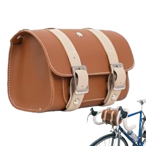 Widely Usage Front Fork Motorcycle Bag - PU Leather Cycling Storage Pouch Carrier, Utility Pack | Riding Accessory For Bike Travel Tools Phone Wallet Waterproof Style Outdoor Usage Utility