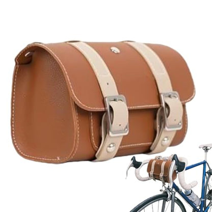 Widely Usage Front Fork Motorcycle Bag - PU Leather Cycling Storage Pouch Carrier, Utility Pack | Riding Accessory For Bike Travel Tools Phone Wallet Waterproof Style Outdoor Usage Utility