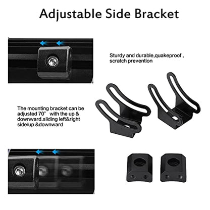 LED Light Bar Base Mounting Bracket Universal Adjustable Slide Mounting Brackets 2PCS Side Bracket Kit for Most Straight or Curved Light Bars from 4 inch up to 52 inch(Pack of 2) - size: Light Bar Adjust Bracket-Base