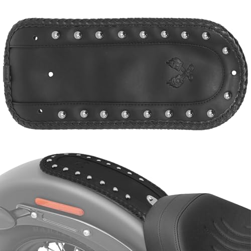 PU Leather Rear Seat Fender Bib Cover for Harley Softail Springer Heritage Classic FLSTCI EFI 2006-2017 Models (Rivet) - color: Rivet