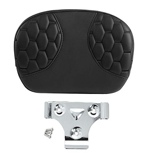 Rider Seat Cushion, SLMOTO 2-Up Motorcycle Seat One-Piece Driver Rider Passenger Seat and Sissy Bar Pad For Harley Touring Road King Street Glide Street Electra Road Glide 2014-2023 - color: Black + Passenger Backrest PAD