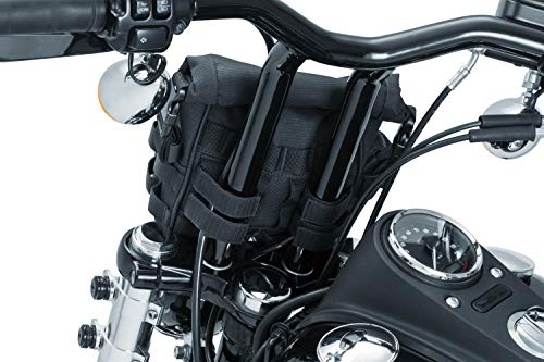 Kuryakyn 5219 Barrio Motorcycle Travel Luggage: Weather Resistant Roll Top Storage Bag with Bar Straps, Black