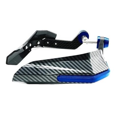 Motorbike Hand Guards Carbon Fiber Pattern Motorcycle Handlebar Windproof Hand Guard for VN 650 Vulcan S VN650 VULCANS Bar End Grip Protector(Gold) - color: BLUE
