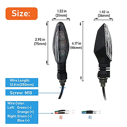 LED Turn Signal Light E-MARK Vehicle Inspection 2pcs set Motorbike Universal High brightness DC12V - color: Smoke / 2pcs, size: Model 2