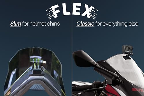 Flex Slim and Flex Classic Bundle Flexible Universal Chin Mount and Flexible Mount for Windscreens, Visors, Fairings, Cowls, and More Compatible with GoPro, Insta360, DJI Action and More!