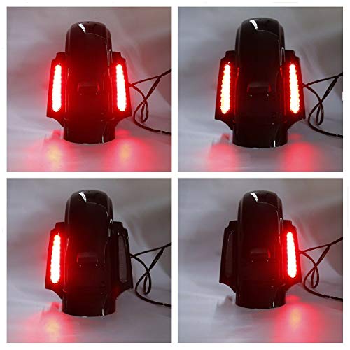 SLMOTO Saddle Bags 5" Stretched Saddlebags &Rear Fender Fit For Harley CVO Touring FLT FLHT FLHTCU FLHRC Road King Road Glide Street Glide Electra Glide Ultra-Classic Softail Dyna Sportster 09-13 - color: Saddlebags + Clear Fender Lens