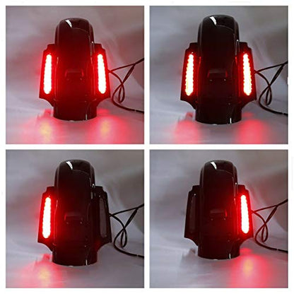SLMOTO Saddle Bags 5" Stretched Saddlebags &Rear Fender Fit For Harley CVO Touring FLT FLHT FLHTCU FLHRC Road King Road Glide Street Glide Electra Glide Ultra-Classic Softail Dyna Sportster 09-13 - color: Saddlebags + Clear Fender Lens