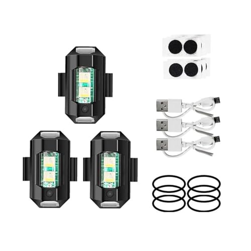 Strobe Light Universal LED Motorcycle Warning 7 Colors Anti-Collision Tail Lamp Bike Car Flashing Signal(7color-3Pcs) - color: 7color-3Pcs
