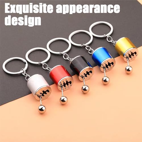 Car Parts Model Key Chains, Car Lovers Key Chain Set, Metal Car Parts Keyring, Universal Shifter Keychain for Car Lovers (K2-Black), 3.94*0.43inches - color: K2-black