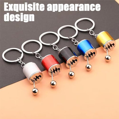 Car Parts Model Key Chains, Car Lovers Key Chain Set, Metal Car Parts Keyring, Universal Shifter Keychain for Car Lovers (K2-Black), 3.94*0.43inches - color: K2-black