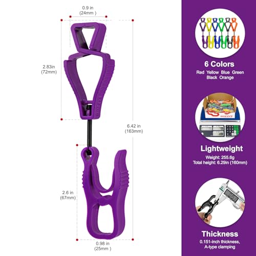 Glove Clips for Work Glove Holders - color: Aclip+zclip-6 Colors 6pcs