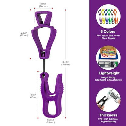 Glove Clips for Work Glove Holders - color: Aclip+zclip-6 Colors 6pcs