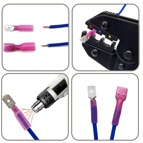 280Pcs Heat Shrink Spade Connector, Male and Female Spade Terminals Kit, Crimp Terminal Connectors, Quick Disconnect Connectors, Automotive Electrical Wire Connectors Kit (22-10 Gauge) - size: 280pcs-spade connector