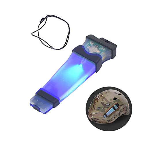Helmet Signal Light - Waterproof Safety Flashing Survival Light for Outdoor Sports, Hunting, Tactical, Hiking, Boating, Cycling - Personal Identification Marker - Hook Back (Black + Blue) - color: Black Strap+Blue Light