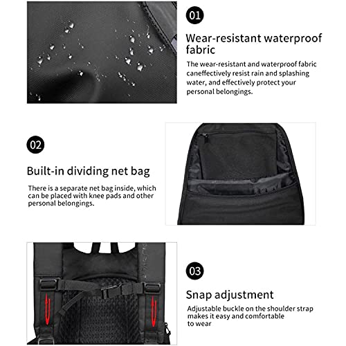 Motorcycle Backpack - Waterproof Helmet Backpack for Men, Travel - color: Black(backpack)