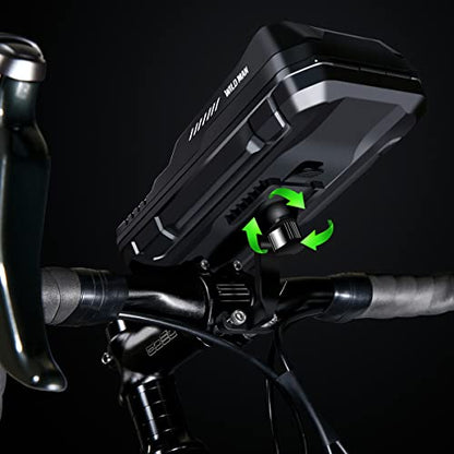 WILD MAN 360° Rotation Quick Release Bike Phone Holder Type Bike Handlebar Bag with Touch Screen for Motorcycle Road Bike MTB Mountain Bicycle Cycling (Black,FK1)