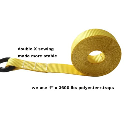 Ratchet Straps Tie Downs (4-Pack) - 1 Inch x 15 Feet (1,500lb Break Strength) for Moving, Trailer, Motorcycle Tie Down Straps Soft Loops