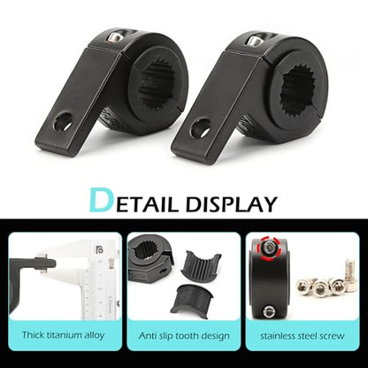 2 PCS Off-Road LED Light Mounting Bracket Bar Clamp Kits, Motorcycle Spotlight Mounting Bracket, Suitable for 22mm-30mm Roll Cage, Universal for Motorcycle ATV UTV