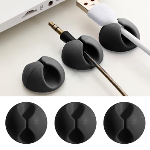 3 PCS Cable Organizer Set Wire Possessioner Cord Management Clips for Tangle-Free Storage and Desk Cable Organization Black - color: Black
