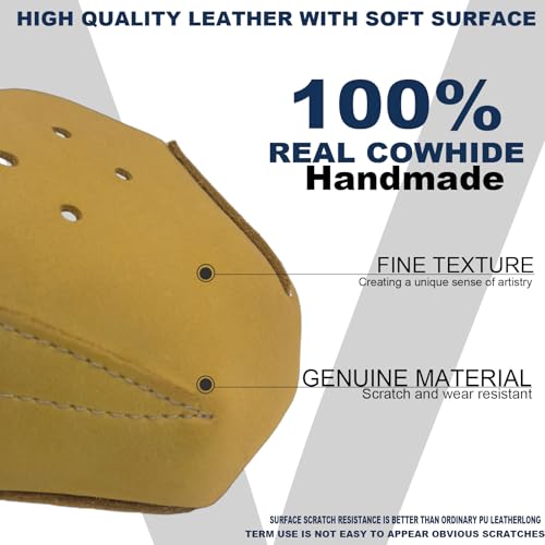 100% Real Cowhide | Toe Cap Guard Protectors | Roller Skate Derby Speed 1 Pair (Yellow) - color: Yellow