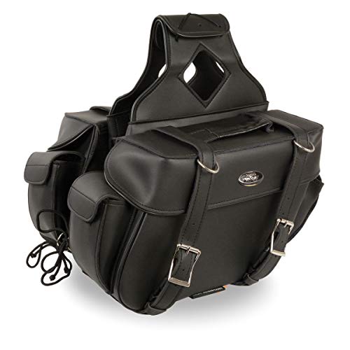 Milwaukee Leather PVC 2-Strap Throw-Over Easy Zip off and off Motorcycle Saddlebags - Medium - color: SH57403ZB-BLACK, size: Medium