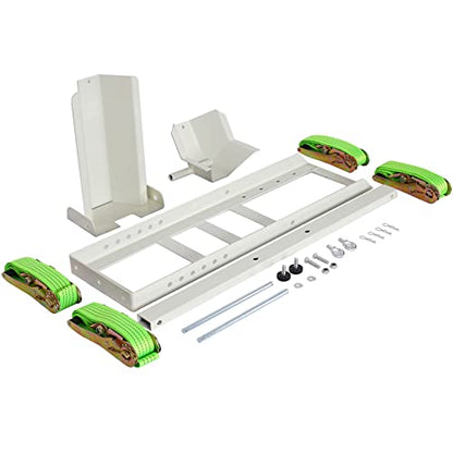 Adjustable Motorcycle Wheel Chock with Ratchet Tie Down Straps, Heavy Duty Motorcycle Stand 1800 Lbs Weight Capacity (White) - color: White
