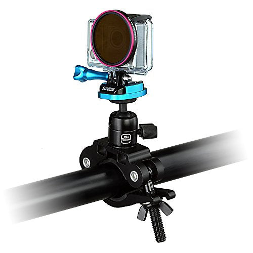 Fotodiox Pro GoTough Racing Mount for Roll Cage and Bars, Motorcycle Front Forks and Handlebars, up to 2.1" Diameter - Compatible with GoPro Hero 1/2/3/3+/4/5/6/7 Cameras with QR Buckle System