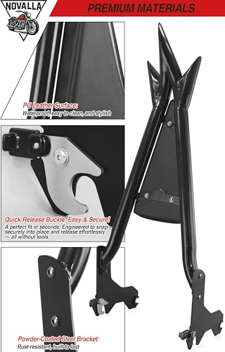 33” Tall Detachable Sissy Bar Backrest Pad Fit For Harley Davidson Softail Harley, Softail Models 2018-2025 Low Rider FXLR FXRST FXLRS FXLRST FLSB (GB-NEW) - color: GB-NEW