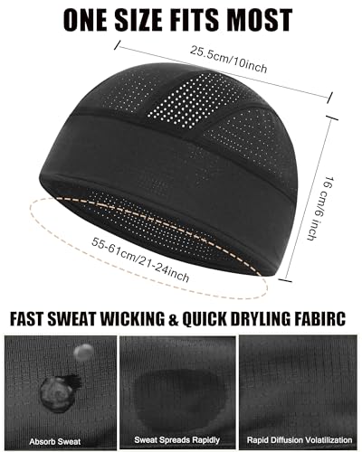 Cooling Skull Cap Helmet Liner-Lightweigh Mesh Sweat Wicking Beanie Caps for Hard Hat,Motorcycle,Cycling,Running - color: 2-black+royal Blue