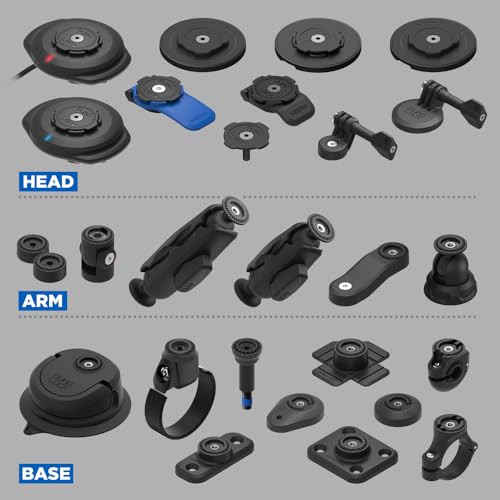 Quad Lock 360 Action Camera Kit with Suction Base and Dual Pivot Arm (Medium) Compatible with GoPro, Action Cameras and Compatible Lights - size: Medium (3")