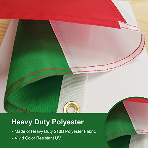 SYII Italian Boat Flag 12x18 Inch, Italy It National Flags with 2 Brass Grommets and Embroidered Sewn Stripes, Heavy Duty Polyester Outdoor Banner - color: 12x18 Italian Flag