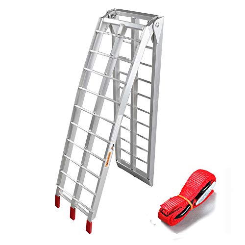 1pc 7.5' Motorcycle ramp Aluminum Arched Foldable Folding Loading ATV Dirt Bike Ramp 750Lbs Capacity