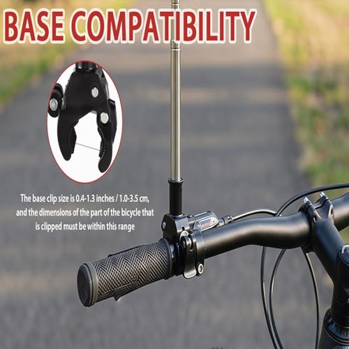 2Pcs Adjustable Stainless Steel Motorcycle Flag Pole, 51in Retractable Bike Flagpole Golf Cart Holder, Telescopic Motorcycle Bicycle Flag Mount for ATV Wheelchair Dirt Bike Mount
