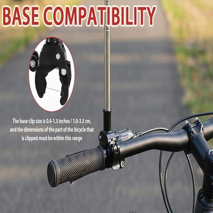 2Pcs Adjustable Stainless Steel Motorcycle Flag Pole, 51in Retractable Bike Flagpole Golf Cart Holder, Telescopic Motorcycle Bicycle Flag Mount for ATV Wheelchair Dirt Bike Mount