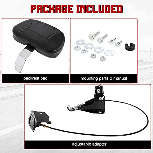INNOGLOW Motorcycle Backrest - Detachable Driver Rider Backrest with Chrome Back Rest Pad Fit for Harley Davidson Touring Street Glide Electra Glide Road Glide Road King CVO 2009-2020 - color: Style-2/Chrome Arm