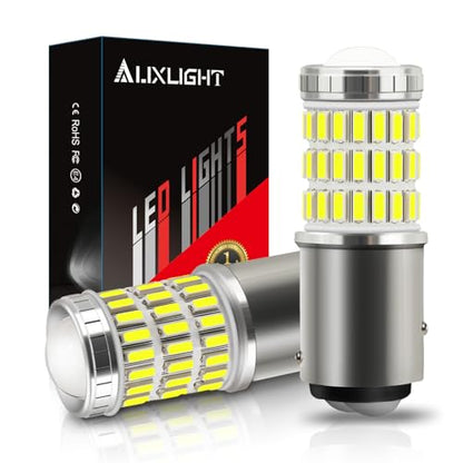 AUXLIGHT 2057 1157 2357 7528 2057A 1157A LED Bulbs Xenon White, Ultra Bright 60-SMD LED Replacement for Back Up/Reverse Lights, Brake/Tail Lights, Turn Signal/Parking or Running Lights (Pack of 2) - color: Xenon White