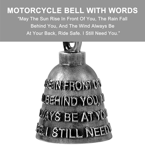 Dream Apparel Motorcycle Bell Guardian Angel Drive Away Gremlin, Biker Bell for Men Women Rider Riding, Good Luck Gift - color: Ride Safe. I Still Need You
