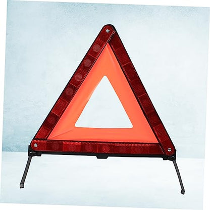 SOLUSTRE 1Pc Reflective Triangle Warning Sign Emergency Roadside Safety Kit for Vehicles Compact Design for Easy Storage Construction for Red Road Sign