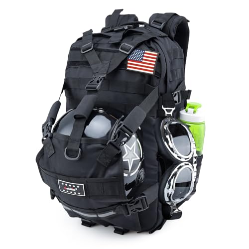 Motorcycle Backpack for Men Riding Helmet Backpacks with Hat Carrier/Storage Waterproof Large Capacity Travel Bag Motorcycle Cycling Gear Accessories