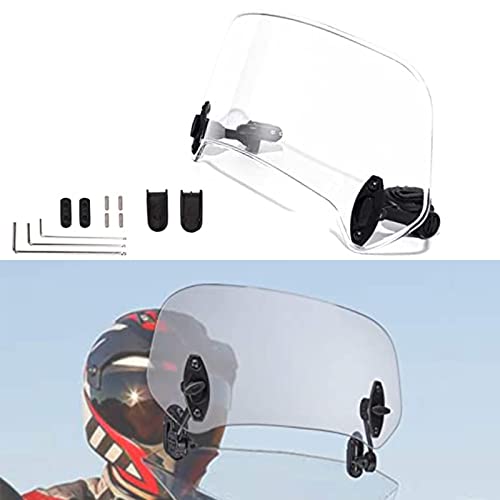 Universal Motorcycle Windshield Extension Windscreen Spoiler Clamps for Kawasaki Yamaha Harley Suzuki Buell Ducati Aprilia(210mm Transparent) - color: 210mm transparent